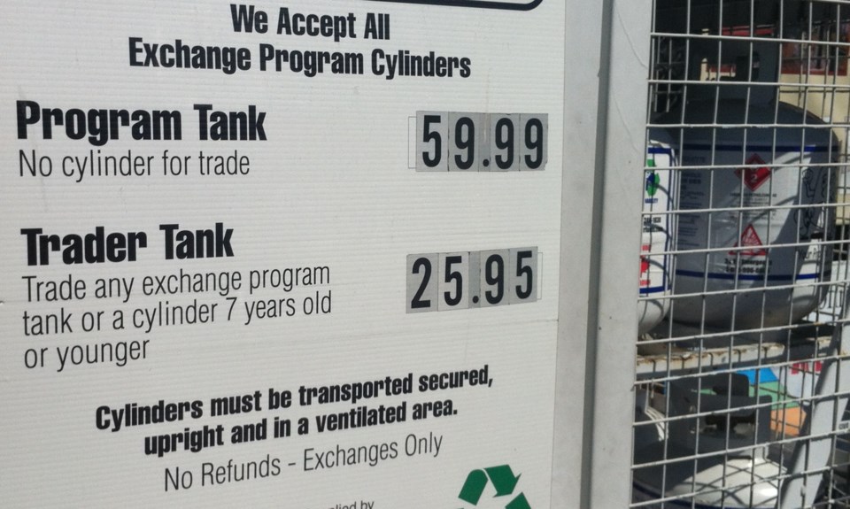 Prefilled propane tanks