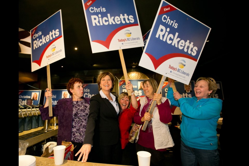 B.C. Premier Christy Clark launches her campaign at the office of Victoria-Swan Lake candidate Christina Bates