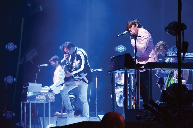 Grammy-award winning, Quebec-based band Arcade Fire lit up the main stage at the Squamish Valley Music Festival on Saturday, Aug. 9. It was a majestic and energetic performance by the indie rock band, which played tracks from an array of its albums from recently released Reflektor, to The Suburbs and Neon Bible.