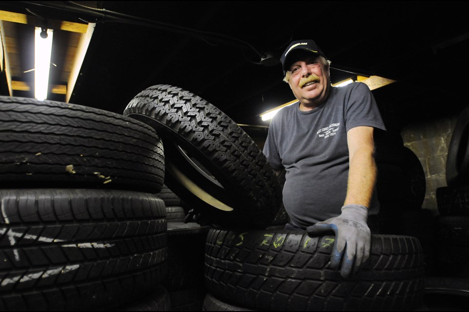 Al Knowles, the third generation of his family to run West Coast Vulcanizing Shop on Kingsway, believes shops like his will likely become extinct. Photo Dan Toulgoet