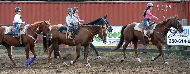 Warm-up before the start of the Little Britches Rodeo at Nukko Lake on Saturday. Citizen photo by Brent Braaten