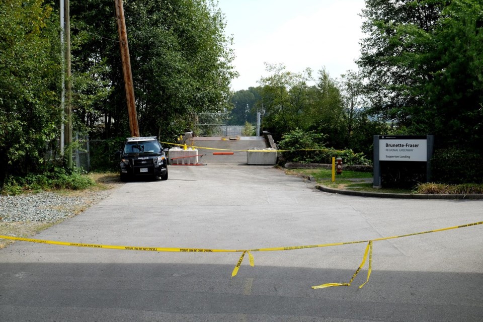 A body was found along the river near Sapperton Landing on Saturday. Police say the death is suspicious and homicide investigators have been called in to assist.