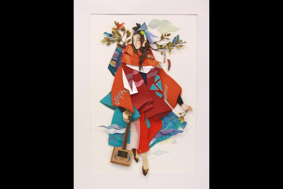 Kitsune, collage and gouache by Morgana Wallace