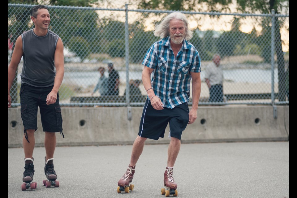 The last time West End resident Brad Teeter (right) laced up roller skates was in 1979. Photograph by: Rebecca Blissett