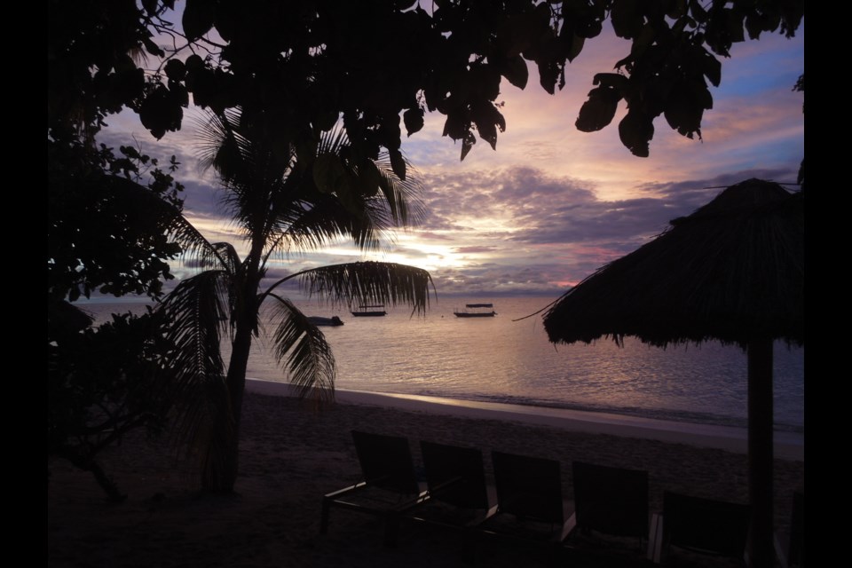 Sunset from Castaway Island, Fiji. Photo: Sandra Thomas