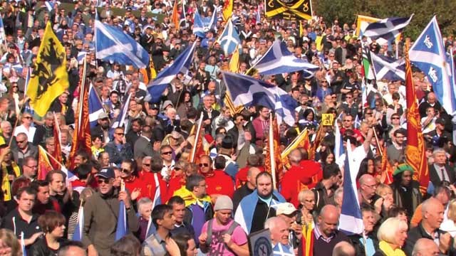 Tens of thousands of Scots flooded Glasgow city centre on the weekend for an independence rally. The country goes to the polls Thursday to vote on separation from the UK
