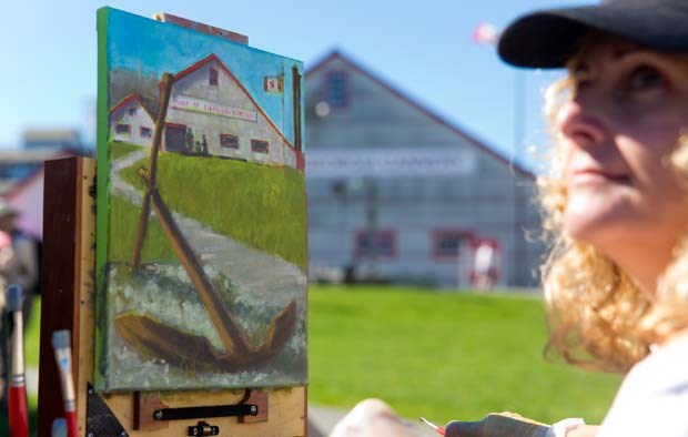 Artists with brushes and cameras descended on Steveston for the 5th Annual Steveston Grand Prix of Art on Saturday to create paintings and a photo essay in a limit of three hours. Photo by Gord Goble/Special to the News