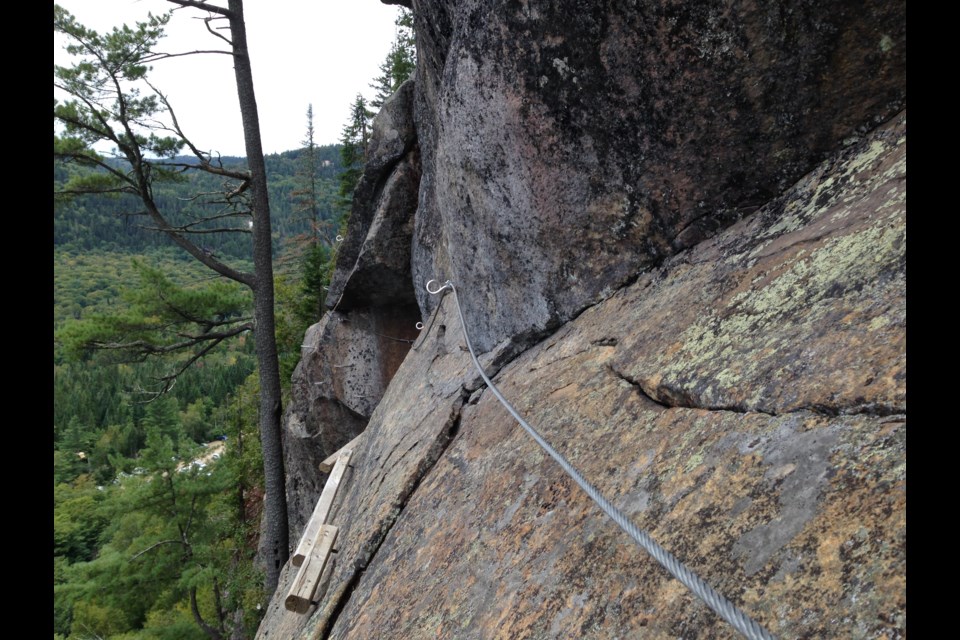 Via Ferrata route in in Vallée Bras du Nord. Photo: Andrew Fleming