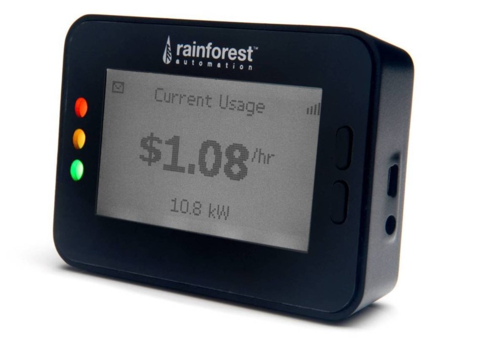Rainforest Automation's EMU-2 energy monitoring device, links to B.C. Hydro smart meters
