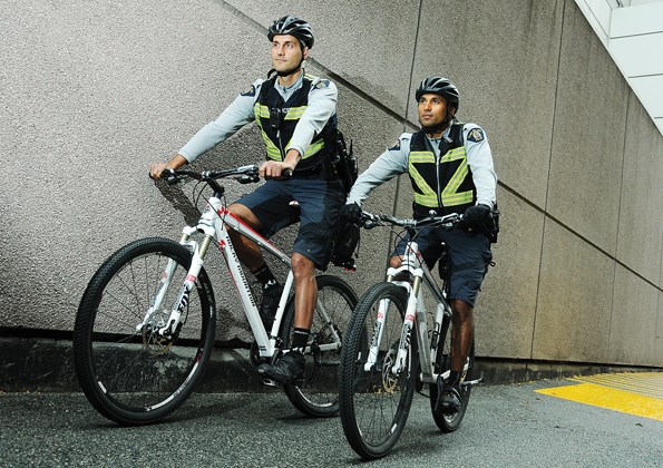 Consts. Dave Vunic and Gary Johal, part of the North Vancouver RCMP's bike squad.