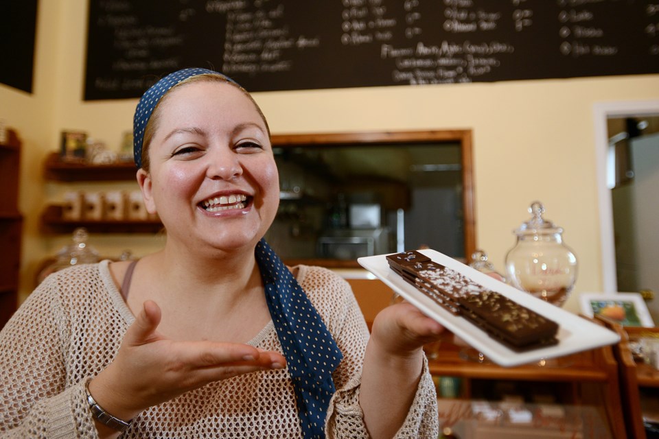 Anne-Genevieve Poitras’s chocolaterie is open for business again after a fire. Photo: Dan Toulgoet