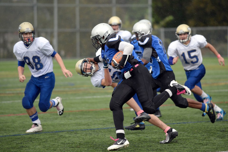 Moscrop vs Seaqaum AA Varsity football at Burnaby lakes.