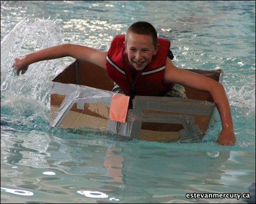 Senior students from Pleasantdale and Spruce Ridge tested out the cardboard boats they designed at the Souris Valley Aquatic and Leisure Centre. A number were seaworthy enough to cross the pool, but it was Spruce Ridge that won the day. If you recognize a friend tag them in our photos at: https://www.facebook.com/EstevanMercury