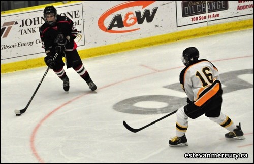 The Estevan midget AA Bruins played their first home games of the season Oct. 13 and 14. They came out with a win and a tie. If you recognize a friend tag them in our photos at: https://www.facebook.com/EstevanMercury