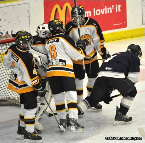 The bantam AA Estevan TS&M Bruins were at home for two games Jan. 7 and 8. The Bruins narrowly lost 4-3 to the Regina Oilers and defeated the Prince Albert Raiders 8-5. Head to our Facebook page to tag your friends. https://www.facebook.com/EstevanMercury