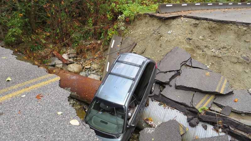 Road washed up