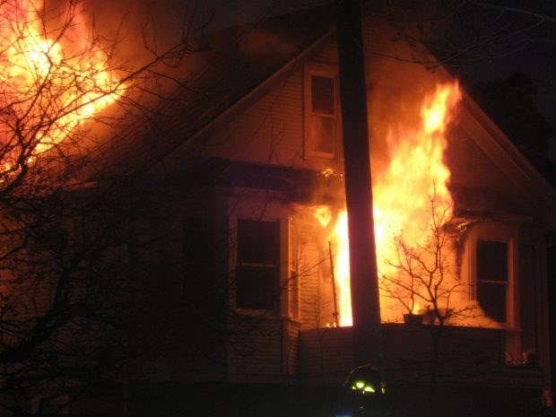 Flames tear through a residence in the 2700-block of Forbes Street at 6:30 p.m. on March 6, 2011. Two people escaped.