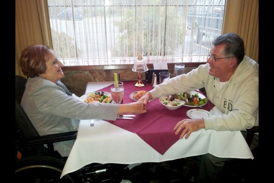 Above, Gary and Jen Reynolds of Nanaimo enjoying a night on the town, thanks to the Dream On Seniors’ Wish Foundation, launched by Nurse Next Door.