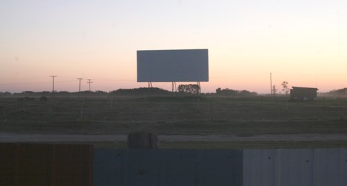 The empty Prairie Dog Drive-In awaits crowds for the last showing of Batman.