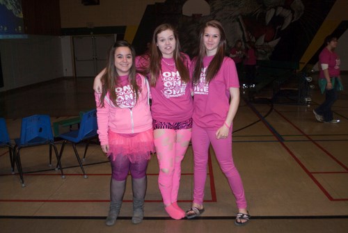 Some students dressed in pink from head to toe to show their support for anti-bullying in the community.
