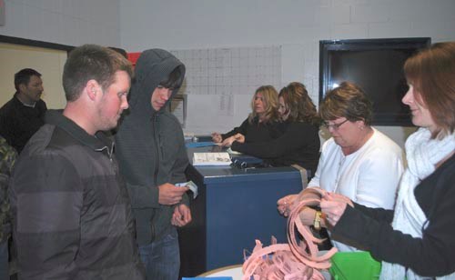 Monday, February 27th was the Provincial semifinal in the Senior &#8216;C&#8217; category for the Carlyle Cougars, who were squaring off on home ice against the Bethune Bulldogs. As can be seen in this photo from the gate, the game was well attended, with almost 300 fans coming out to support their teams.