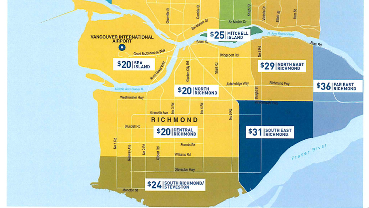 YVR is implementing zone fares for taxi rides from the airport to Richmond. Nov. 2014