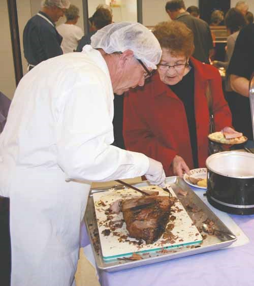 St. Gerard&#8217;s Parish held its annual fall supper Sunday evening. The event attracted a packed hall of people and others waiting their turn at the buffet which included the usual of range of salads, vegetables, roast beef and tables filled with baking for dessert.