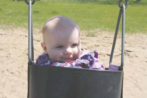 Warmer temperatures during the May long weekend provided for some great swing time for six month old Elise Wilkinson and her family at the Kinsmen Park in Yorkton.