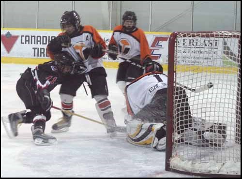 The Kozie Drywall Peewees beat Moose Jaw in over time on Saturday at the Kinsmen Arena.