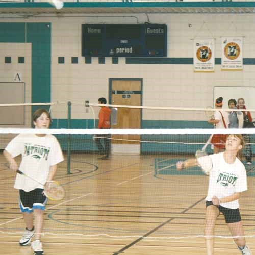 The Yorkton Elementary Schools Sports Association held a badminton tournament last week at MC Knoll/St. Michael&#8217;s schools. Above. The St. Paul&#8217;s Patriots&#8217; boys&#8217; team of Brendan Griffith and partner Chelsey Yesmik played their St. Paul&#8217;s rivals Tannum Wyonzek and Kristen Jonassen.
