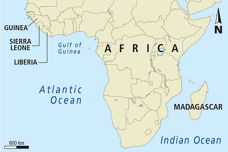 Map of Africa and Madagascar