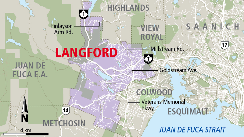 Map Of Langford Bc Long-Serving Council Challenged By Slate - Victoria Times Colonist