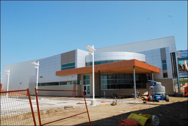The exterior of the facility has mostly taken shape