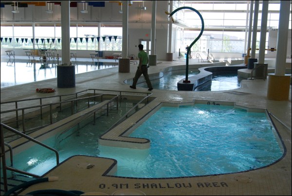 The 20-person, wheelchair-accessible hot tub.