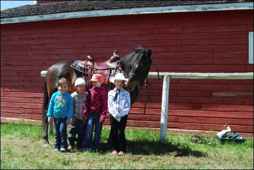 Four young participants at the 4H Show and Sale that took place at the North Battleford Exhibition grounds. With horsemanship, marksmanship and cattlemanship on display, it was a busy Sunday afternoon for the many participants.