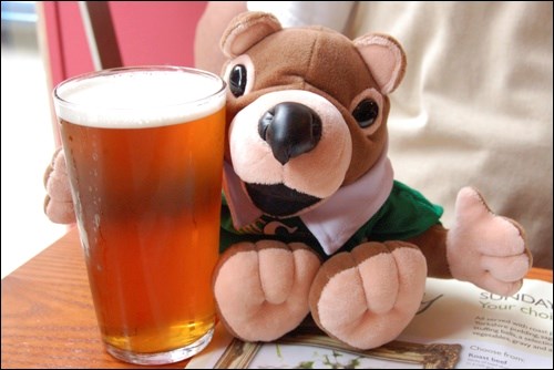 In Glasgow Scotland Gainer enjoyed a brew at a local pub.