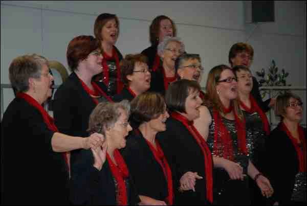 The four-part harmony chorus Battlefords Blend is presenting a centennial Christmas show and sale Sunday, Dec. 8 at the Dekker Center for the Performing Arts in North Battleford. In addition to a performance, there will be an opening sale event, featuring a variety of vendors offering everything from kitchen items to North Battleford centennial souvenirs. The doors will open at noon, allowing time to browse before the show. There will also be a silent auction. The show commences at 2 p.m. and will include guest performers: Tristen Durocher, a young fiddle player from La Ronge; Lana Quinn, local singer, songwriter and harpist; and local tenor Jeff Arndt. Tickets are available at the Dekker Centre box office. Battlefords Blend, a barbershop chorus, is a member of Sweet Adelines International, a worldwide women&#8217;s singing organization committed to advancing the musical art form of barbershop harmony through education and performance. Sweet Adelines was formed in Tulsa, Okla. in 1945 and now has over 32,000 members. Battlefords Blend chartered in 1982 and has been actively involved in local entertainment, regional workshops and competitions ever since. The chorus is under the direction of Annette Duhaime.