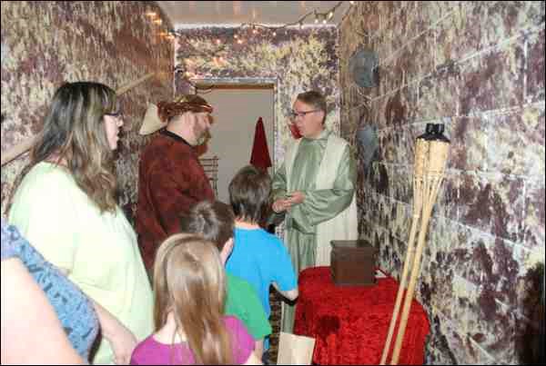A Walk Through Bethlehem saw approximately 500 people tour the recreation of the time, the sights, the sounds, and even the smell, of the birthplace of Christ. Presented by upwards of 70 volunteers at the Battlefords Seventh Day Adventist Church. Visitors were first counted by the census taker, paid their taxes, then wound their way through Bethlehem&#8217;s busy marketplace.
