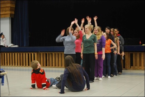 Members of the Kamala Youth Choir practising in NBCHS last week. The choir, along with the Battlefords Junior Choir and the Battlefords Youth Preparatory Choir, are performing Seussical the Musical, a 2000 musical based on the works of Dr. Seuss, May 11 and 12 at NBCHS. The production will feature more than 50 performers singing over 20 songs original to the production.