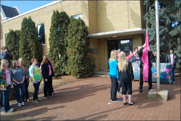 The start of the week saw a pink flag raised at City Hall.
