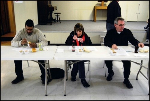 It was a hot time at the Battleford Legion Hall Saturday as Royal Canadian Legion Branch No. 9 hosted its annual chili cook off contest. Judges Julio Carrera, Battleford town councillor Donna Lavin and North Battleford mayor Ian Hamilton sampled a wide range of tasty entries. Edith Cross&#8217;s creation was judged the most delectable with Helen Gullion in second and Pam Beaver, third.