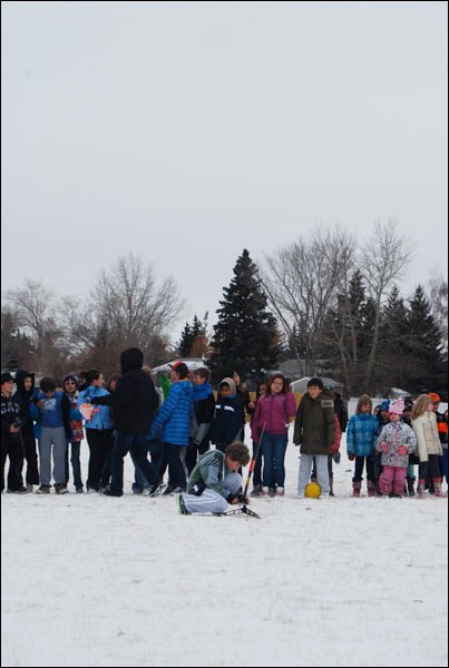 When I arrived, the school's students were gathered in a semicircle around the launch site of a rocket. This was the third launch as part of one project.