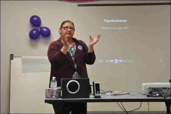 March 8 marked International Women&#8217;s Day all around the world, celebrating women&#8217;s equality and paying tribute their economic, political and social achievements. To mark the occasion locally, BTC Indian Health Services and Battlefords Family Health Centre held an open house entitled The Gender Agenda: Gaining Momentum. There were numerous displays at the event, held in the main foyer and basement of BTC Indian Health Building in North Battleford. Among them were displays promoting various agencies and subjects such as tobacco reduction, health promotion and healthy living, the Battlefords Sexual Assault Centre, the Battlefords Early Intervention Program, Circle of Learning, HIV/AIDS, the CUPlex, and other initiatives and activities. Speakers at the event included Janice Kennedy (pictured) who spoke on the Women&#8217;s Health Study, as well as from Ursula Swindler and nurse practitioner Chris Arcand.