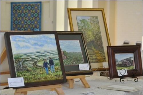 The Battlefords Art Club hosted their art show at the Chapel Gallery last weekend. Members, like Evelyn Gardiner, displayed their works for the public to see and buy.