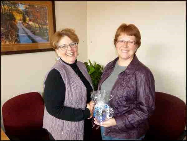 The Champions of Mental Health Gala will be held May 10, presented by the North Battleford branch of the Registered Psychiatric Nurses Association of Saskatchewan. The nomination for mental health staff goes to KidsFirst social worker Pam Hanna (left). Presenting a gift of nomination is Carol Funk, RPN.