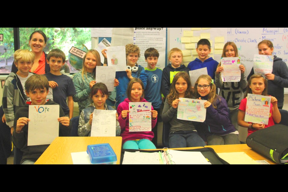 Grade five students at BICS and their "candidate profiles."
