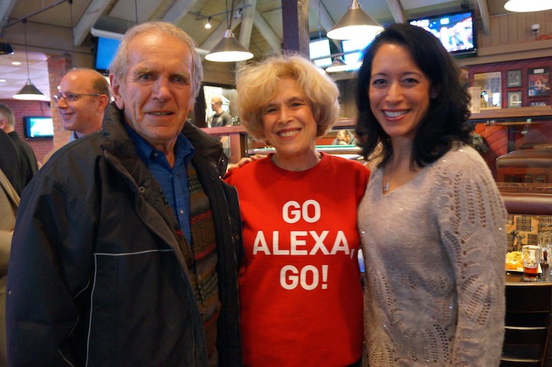 Alexa Loo, right, with mom Toni Loo and incumbent councillor Harold Steves
