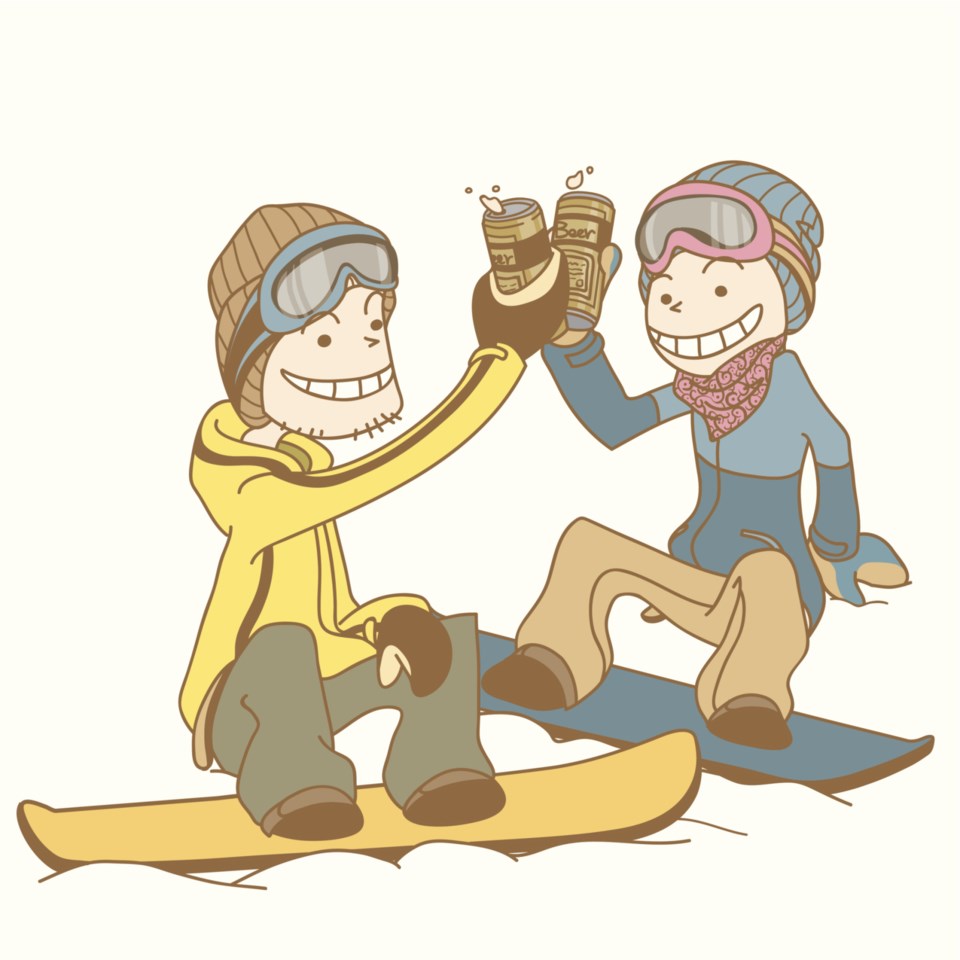 Snowboard beer