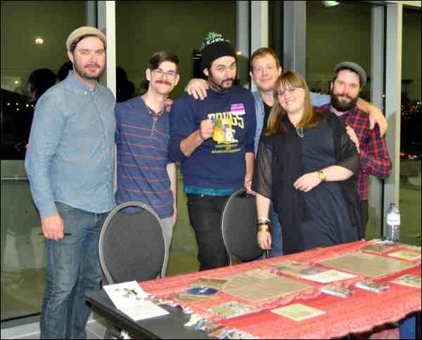 Regina indie-rock troupe Library Voices, only recently bumped from first place on Canada&#8217;s top-30 indie songs chart, made its first appearance in North Battleford Saturday, performing at the Dekker Centre for the Performing Arts. Band member Carl Johnson, centre, said it was a treat for the band, which had played a bar venue in Edmonton, Alta., the night before, to have such an attentive audience and play in such a great theatre.