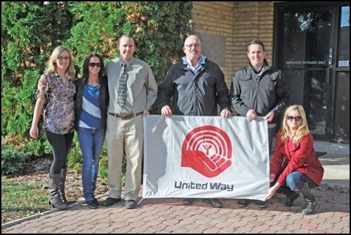October is United Way Month and several representatives from the Battlefords United Way board were at City Hall recently for a flag-raising. Seen are Breena Penner, Lisa McEachern, Monte Migneault, councillor Greg Lightfoot, chair Brendon Boothman and Erin Katerynych.